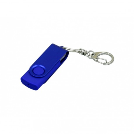 USB - накопитель поворотный, с однотонным металлическим корпусом