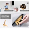 Складная подставка с беспроводным зарядным устройством 15 Вт BAMBOO с подсветкой и цветным логотипом