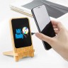 Складная подставка с беспроводным зарядным устройством 15 Вт BAMBOO с подсветкой и цветным логотипом