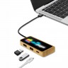 USB HAB 3в1 с подсветкой и цветным логотипом