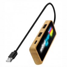 USB HAB 3в1 с подсветкой и цветным логотипом