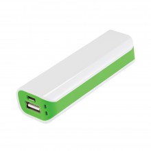 Внешний аккумулятор, Aster PB, 2000 mAh, белый/зеленый, подарочная упаковка с блистером