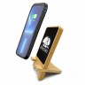 Складная подставка с беспроводным зарядным устройством BAMBOO-2 с подсветкой логотипа мощностью 15 Вт