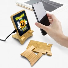 Складная подставка с беспроводным зарядным устройством 15 Вт BAMBOO-2 с подсветкой и цветным логотипом