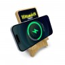 Складная подставка с беспроводным зарядным устройством 15 Вт BAMBOO-2 с подсветкой и цветным логотипом