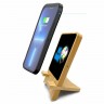 Складная подставка с беспроводным зарядным устройством 15 Вт BAMBOO-2 с подсветкой и цветным логотипом