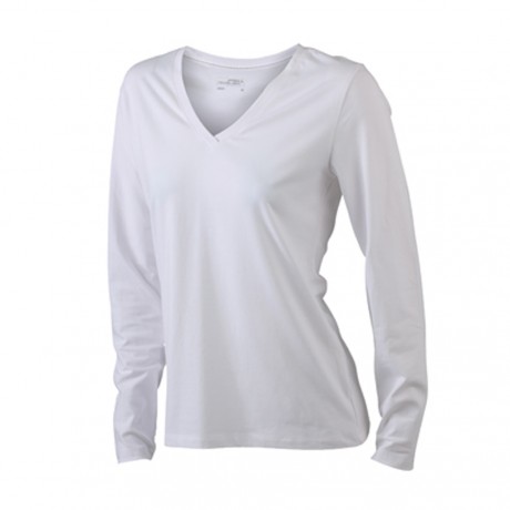 Ladies' Stretch V-Shirt Long-Sleeved