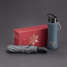Новогодний набор: Бутылка для воды и Автоматический зонт