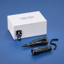 Подарочный набор TOOL SET II: Мультитул OPTIMA, Светодиодный фонарик, Аварийный инструмент PRIMO