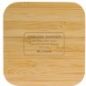 Быстрое беспроводное зарядное устройство BAMBOO SQUARE  с цветным подсвечиваемым логотипом мощностью 15 Вт 